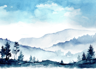 aquarelle montagne